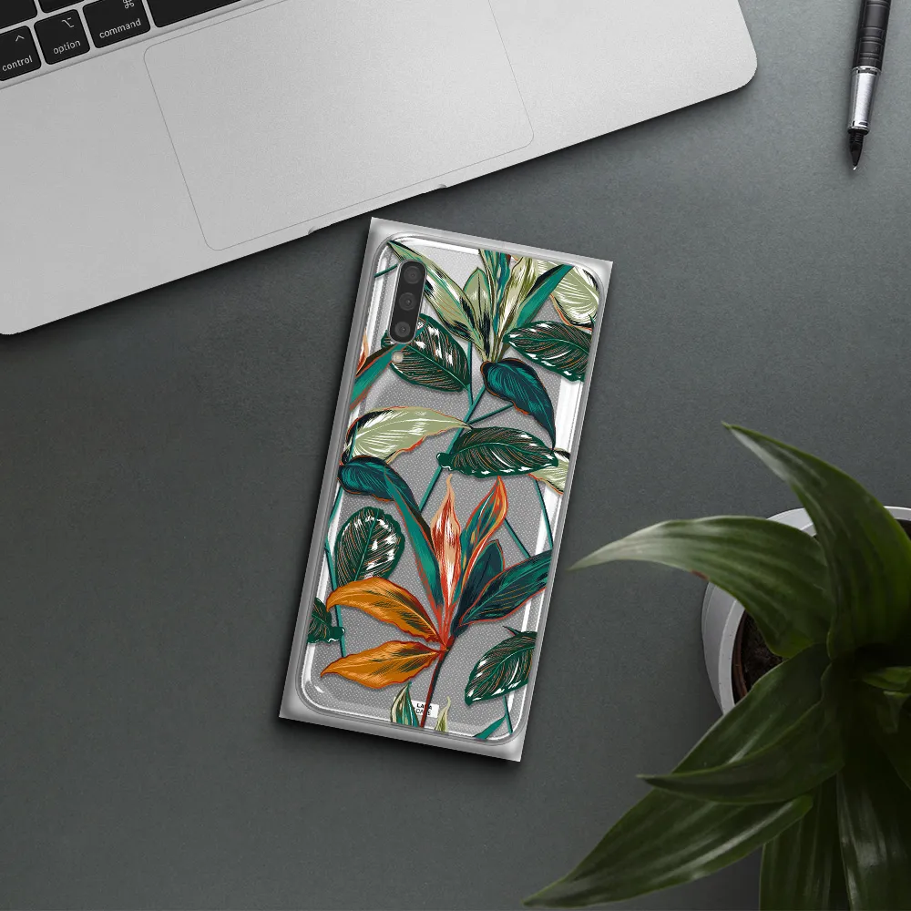 Colorful Tropical Leaves Samsung A50S Clear Tpu Case