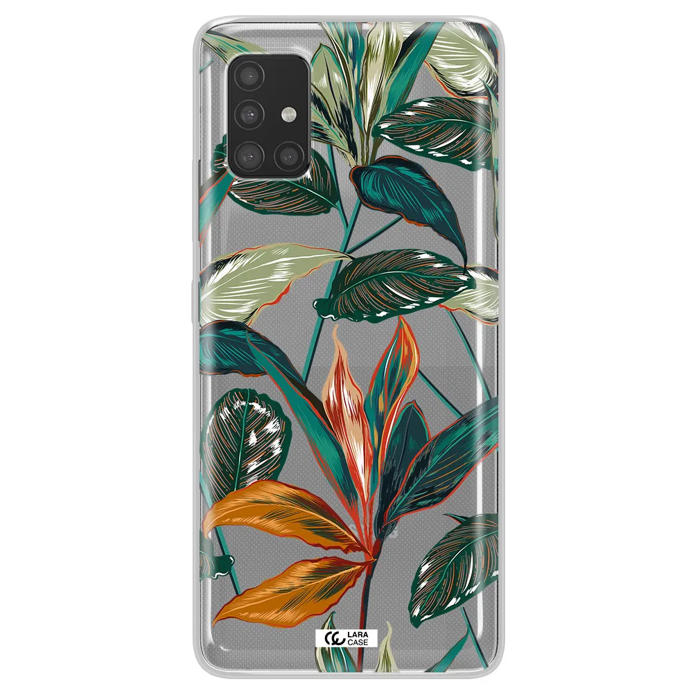 Colorful Tropical Leaves Samsung A51 Clear TPU Case
