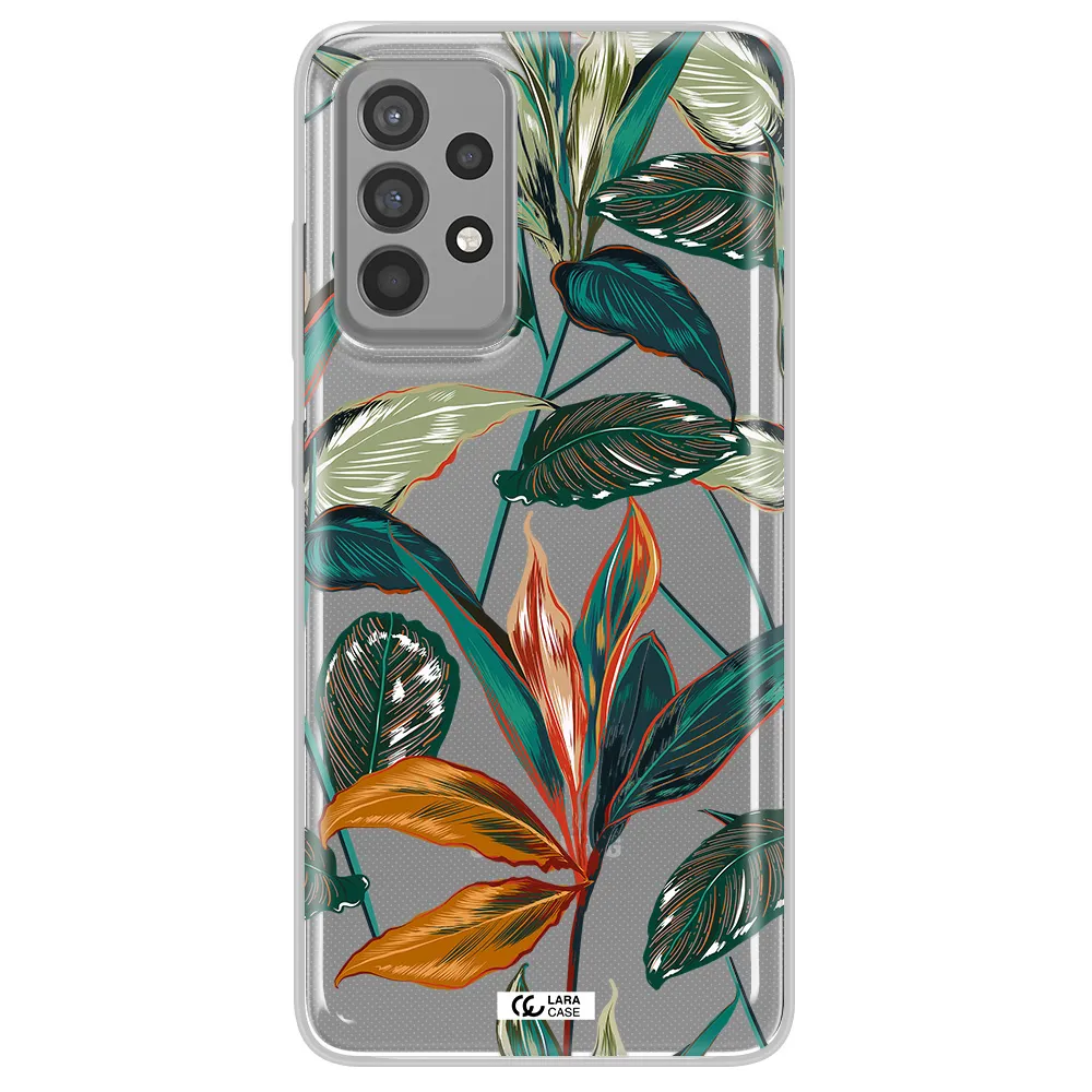 Colorful Tropical Leaves Samsung A52 Clear TPU Case