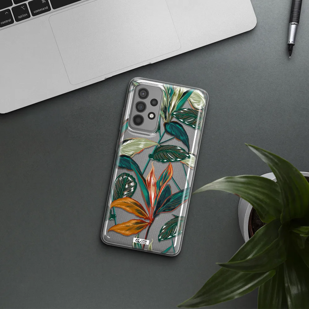 Colorful Tropical Leaves Samsung A52 Clear TPU Case