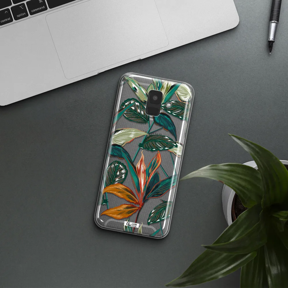 Colorful Tropical Leaves Samsung A6 Clear TPU Case