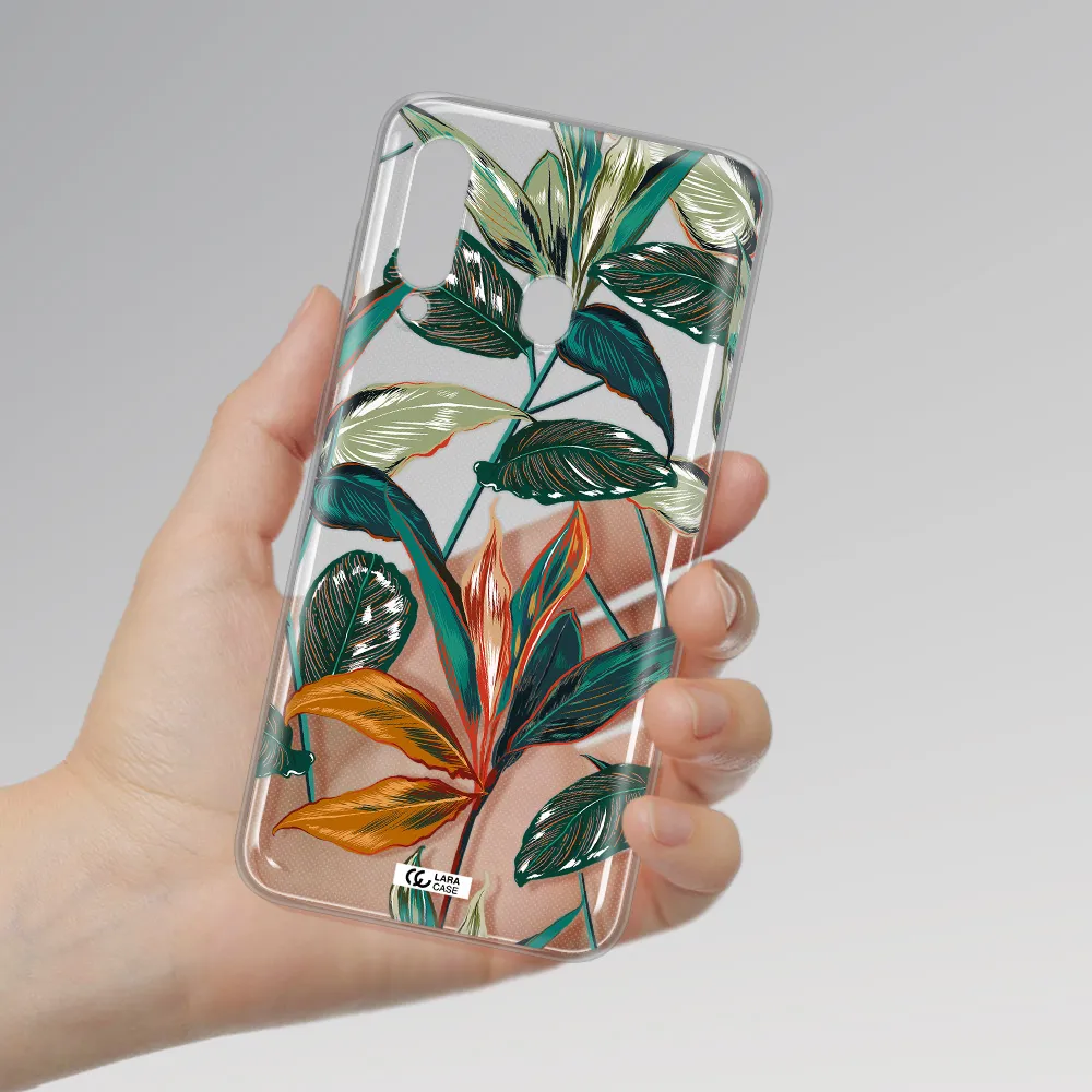 Colorful Tropical Leaves Samsung A60 Clear TPU Case