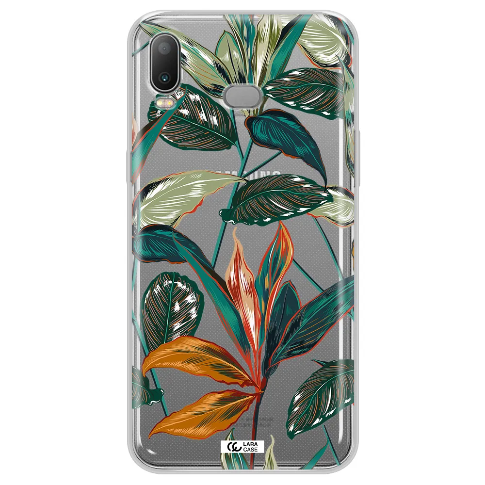 Colorful Tropical Leaves Samsung A6S Clear TPU Case