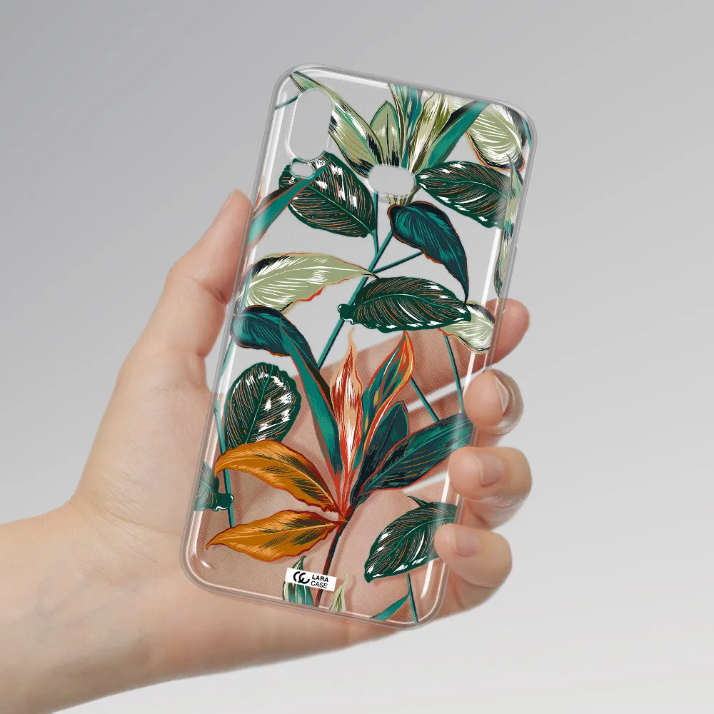 Colorful Tropical Leaves Samsung A6S Clear TPU Case