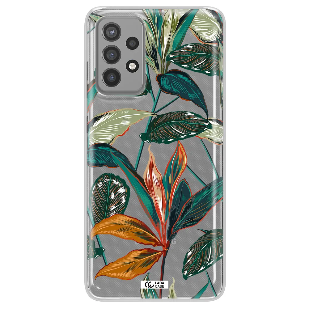Colorful Tropical Leaves Samsung A72 Clear TPU Case