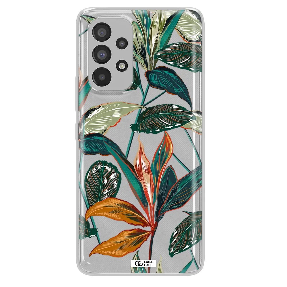 Colorful Tropical Leaves Samsung A73 Clear TPU Case