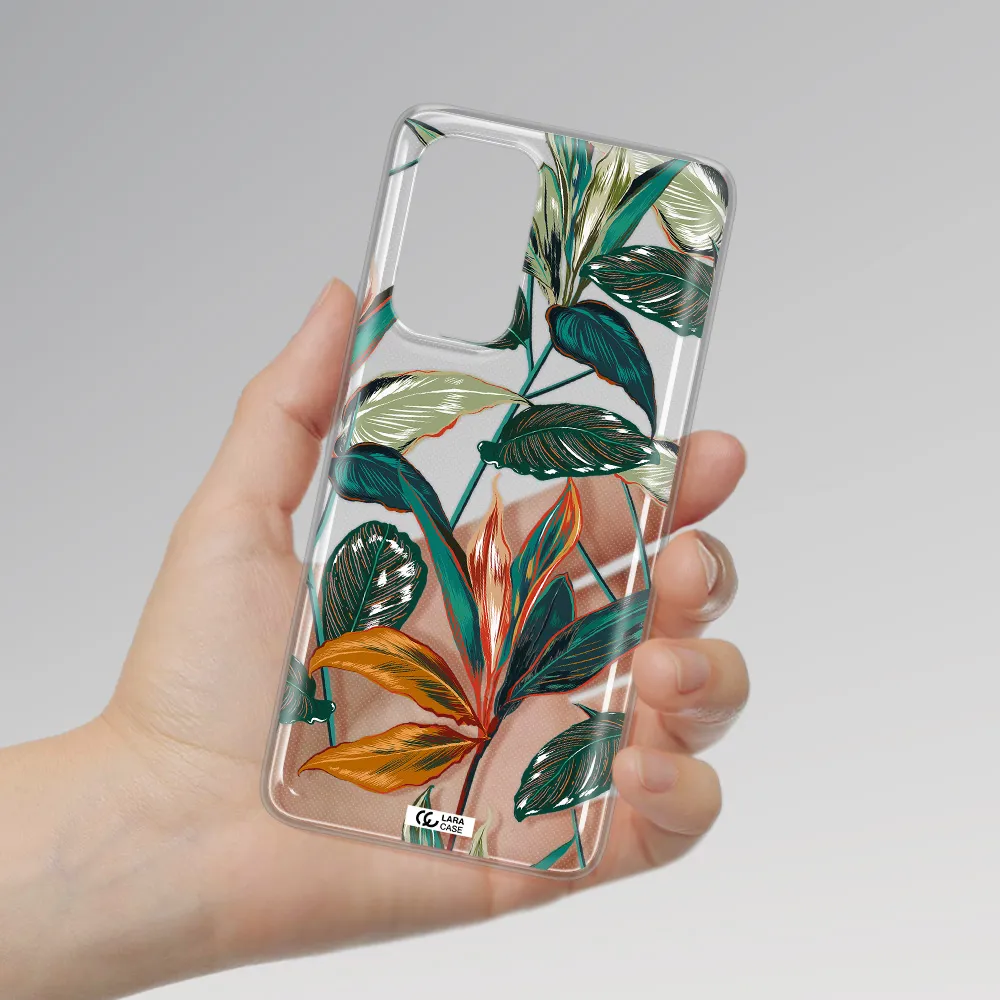 Colorful Tropical Leaves Samsung A73 Clear TPU Case