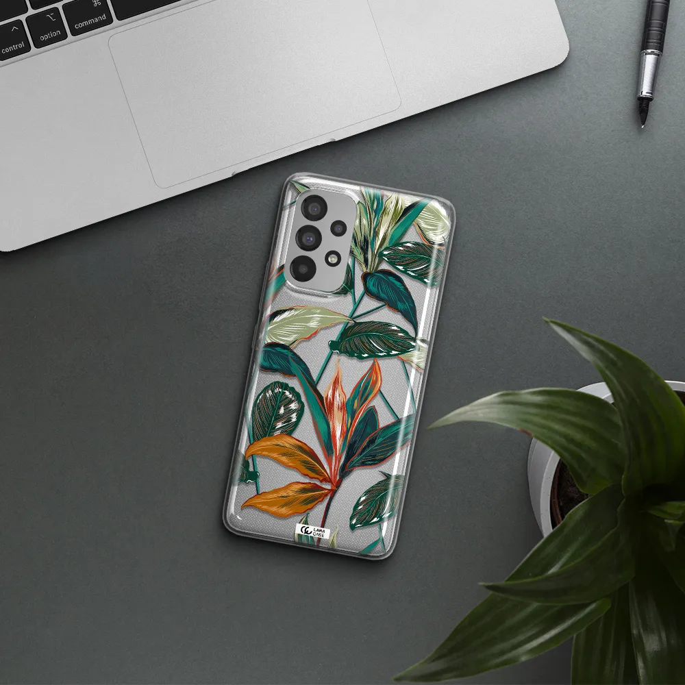 Colorful Tropical Leaves Samsung A73 Clear TPU Case