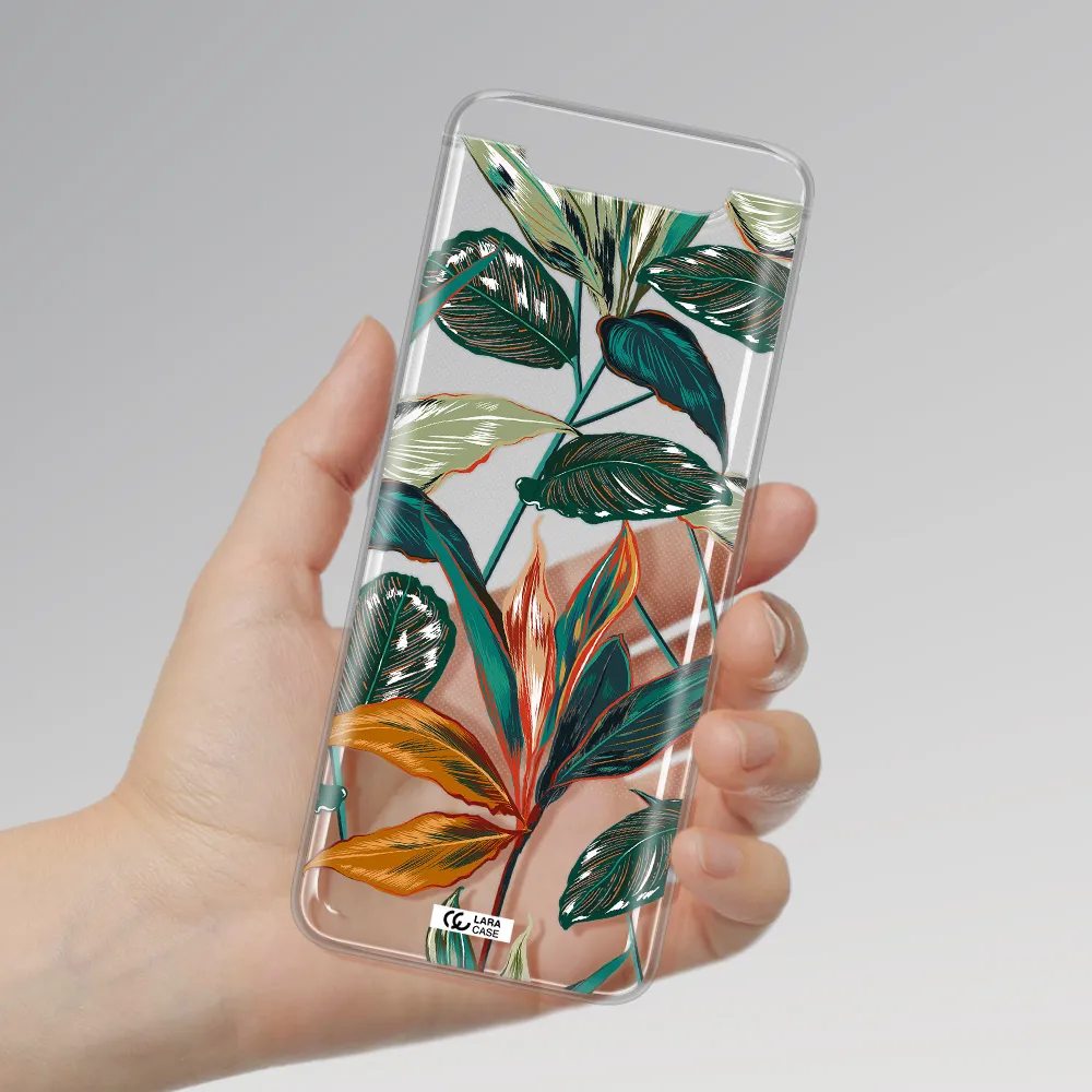 Colorful Tropical Leaves Samsung A80 Clear TPU Case