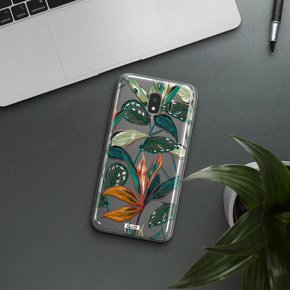 Colorful Tropical Leaves Samsung J4 Clear TPU Case