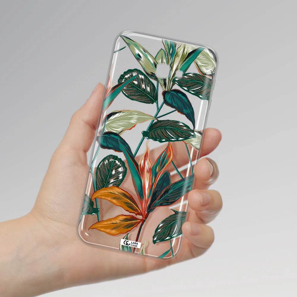 Colorful Tropical Leaves Samsung J4 Plus Clear TPU Case