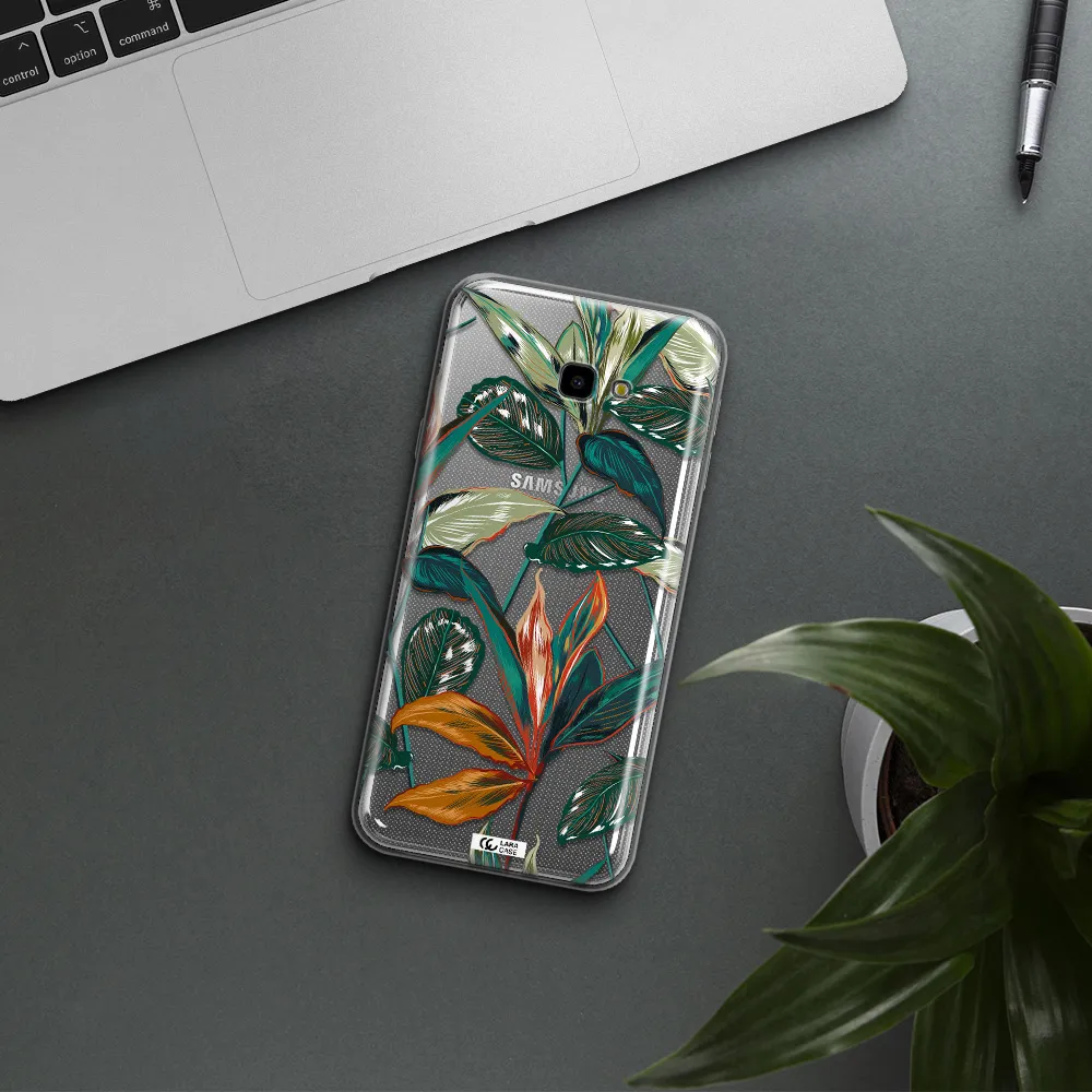 Colorful Tropical Leaves Samsung J4 Plus Clear TPU Case