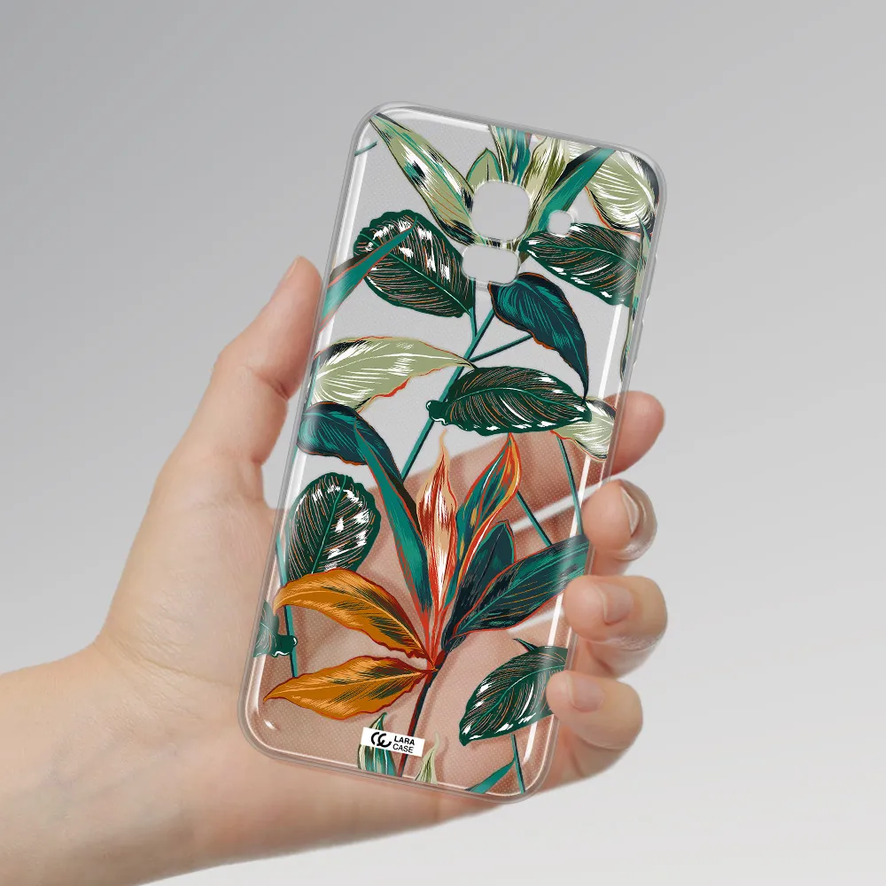 Colorful Tropical Leaves Samsung J6 Clear TPU Case