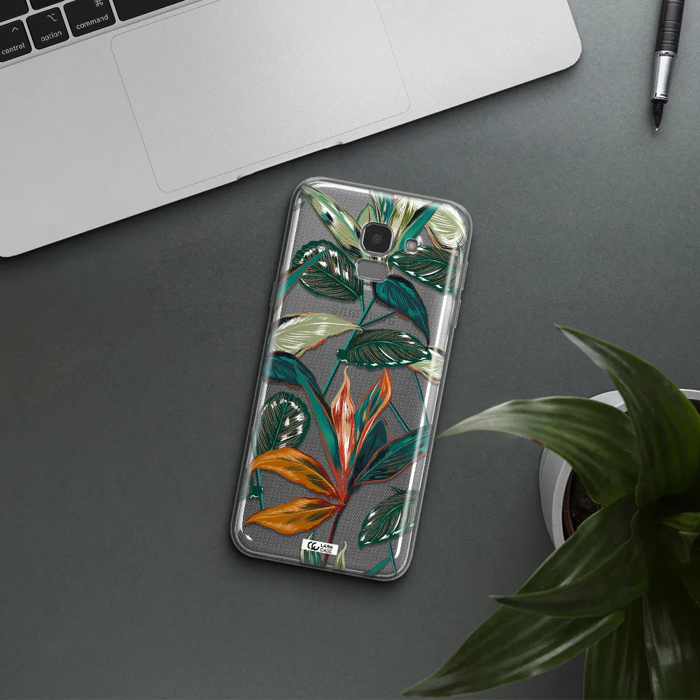 Colorful Tropical Leaves Samsung J6 Clear TPU Case