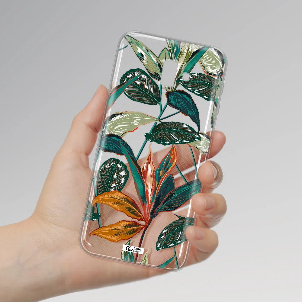 Colorful Tropical Leaves Samsung J6 Plus Clear TPU Case