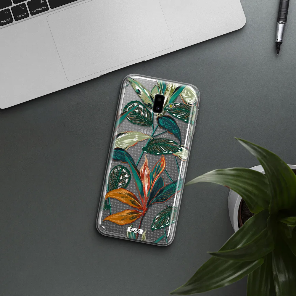 Colorful Tropical Leaves Samsung J6 Plus Clear TPU Case
