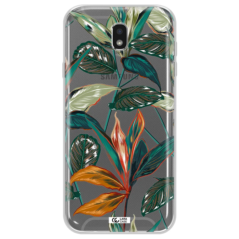 Colorful Tropical Leaves Samsung J7 Pro Clear TPU Case