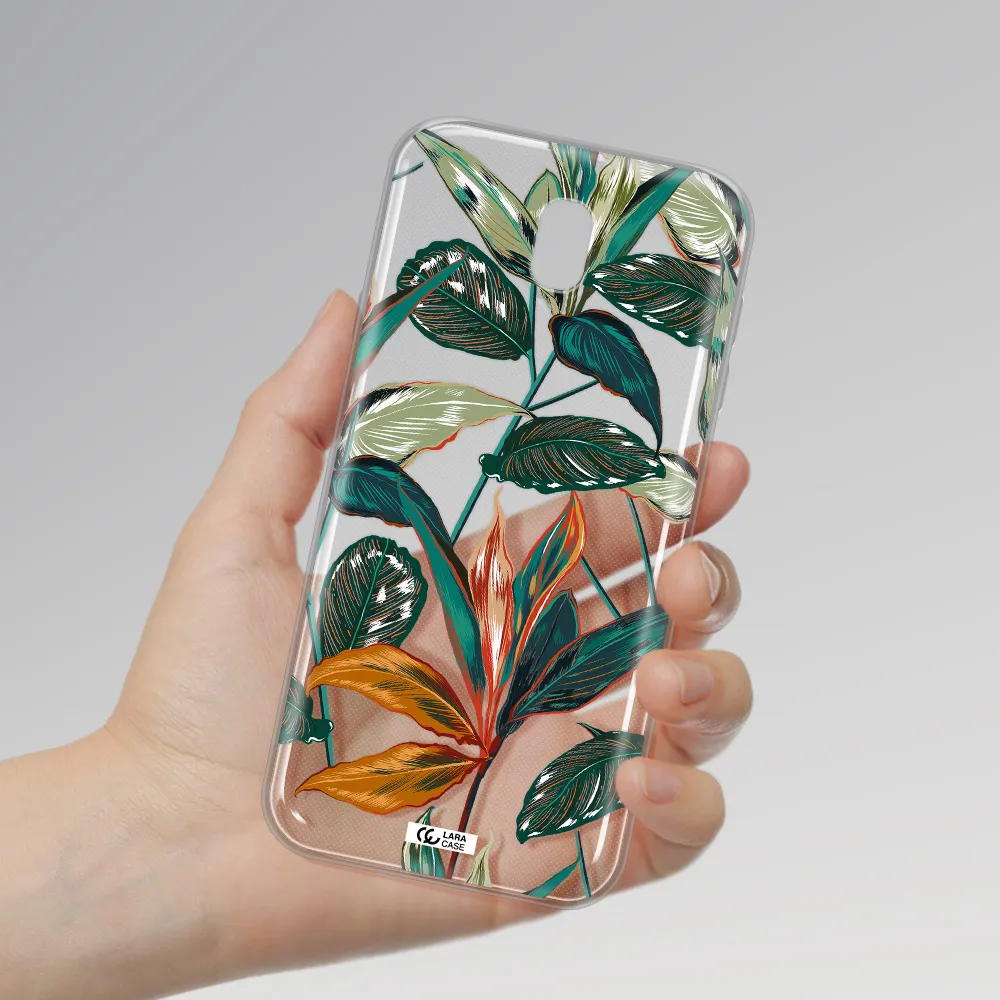 Colorful Tropical Leaves Samsung J7 Pro Clear TPU Case