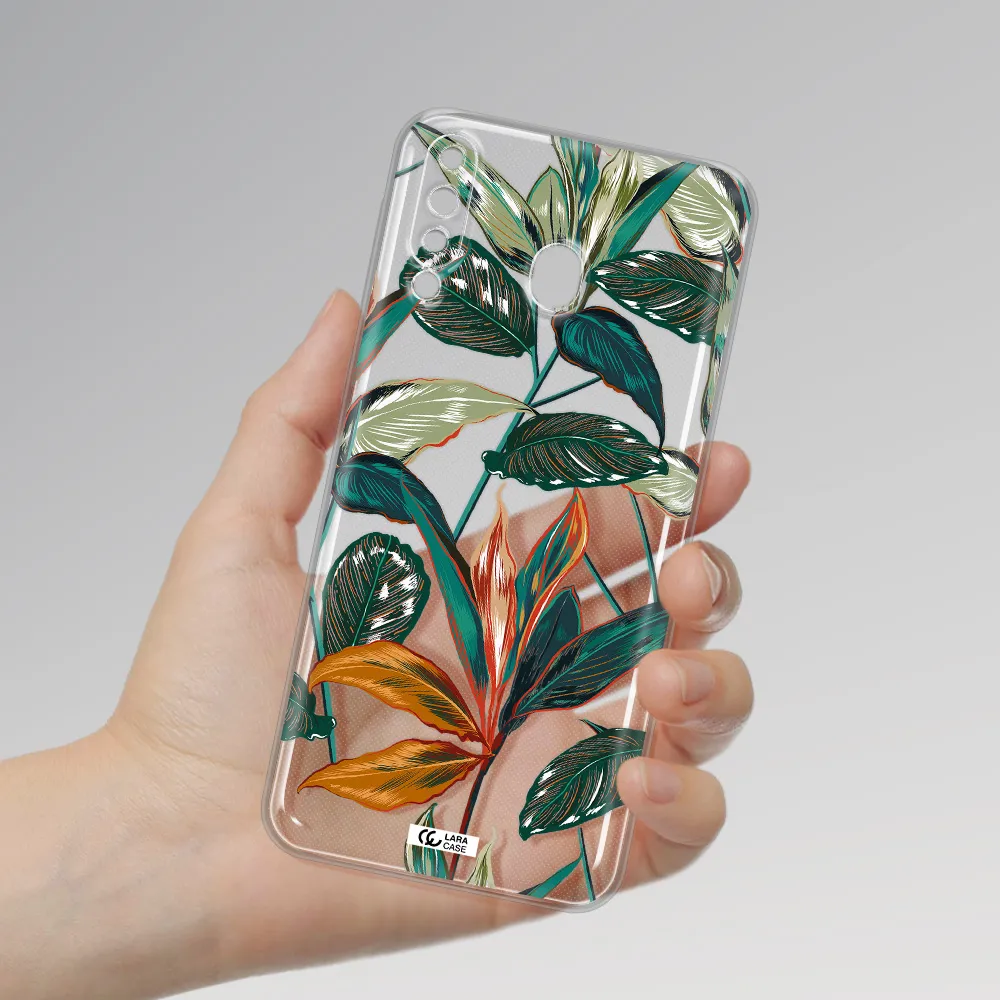 Colorful Tropical Leaves Samsung M30 Clear TPU Case