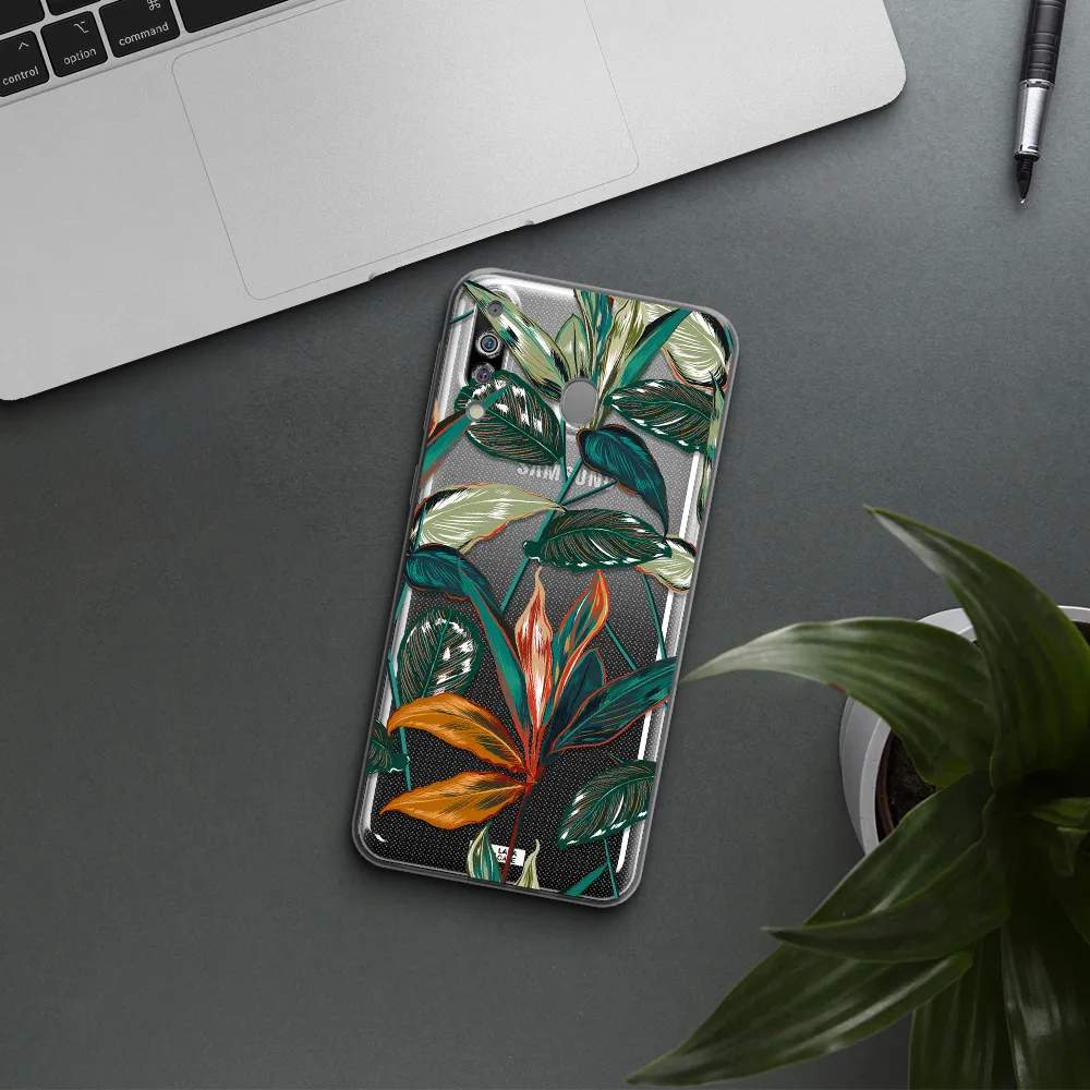 Colorful Tropical Leaves Samsung M30 Clear TPU Case