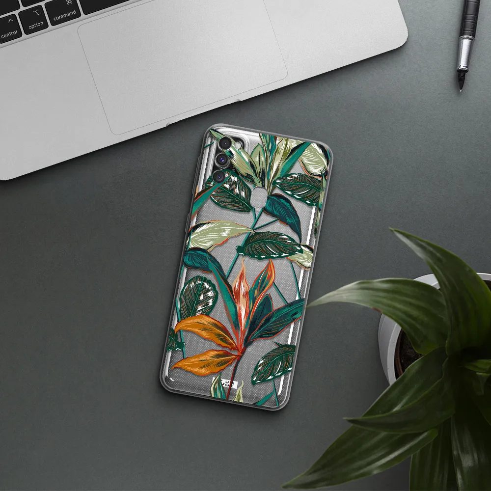 Colorful Tropical Leaves Samsung M30S Clear TPU Case