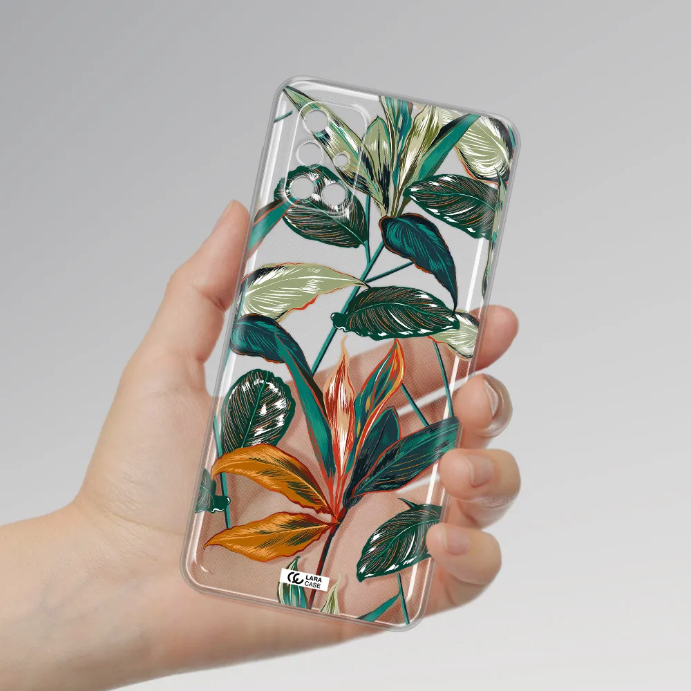 Colorful Tropical Leaves Samsung M31S Clear TPU Case