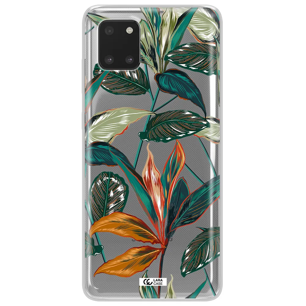 Colorful Tropical Leaves Samsung Note 10 Lite Clear TPU Case