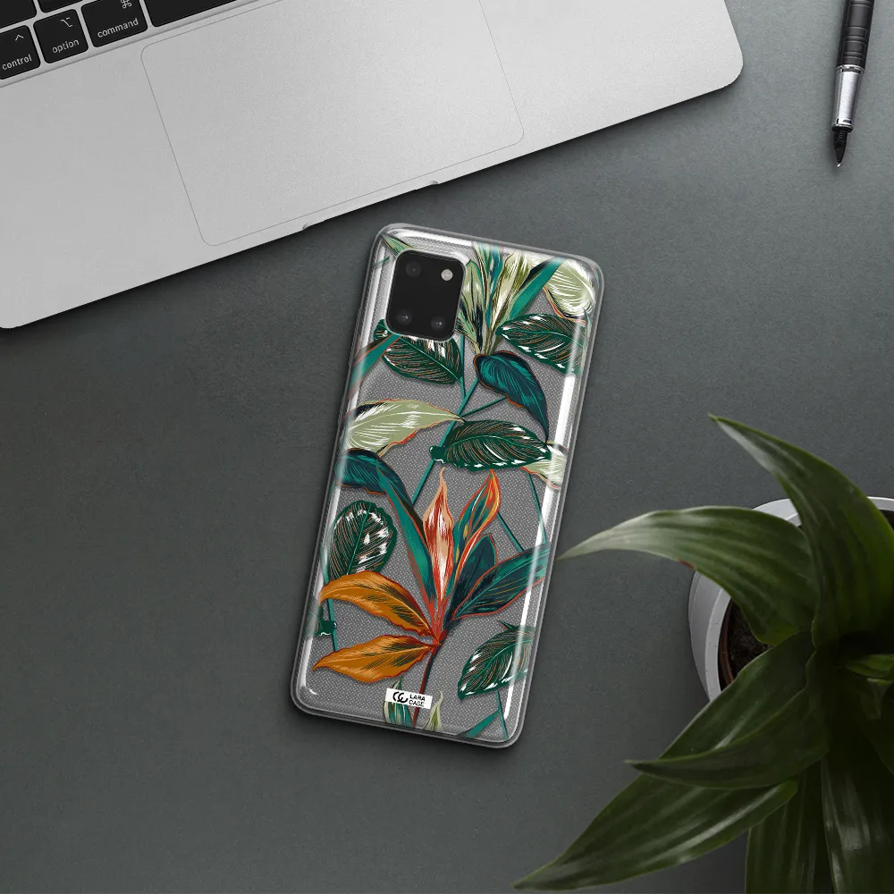 Colorful Tropical Leaves Samsung Note 10 Lite Clear TPU Case
