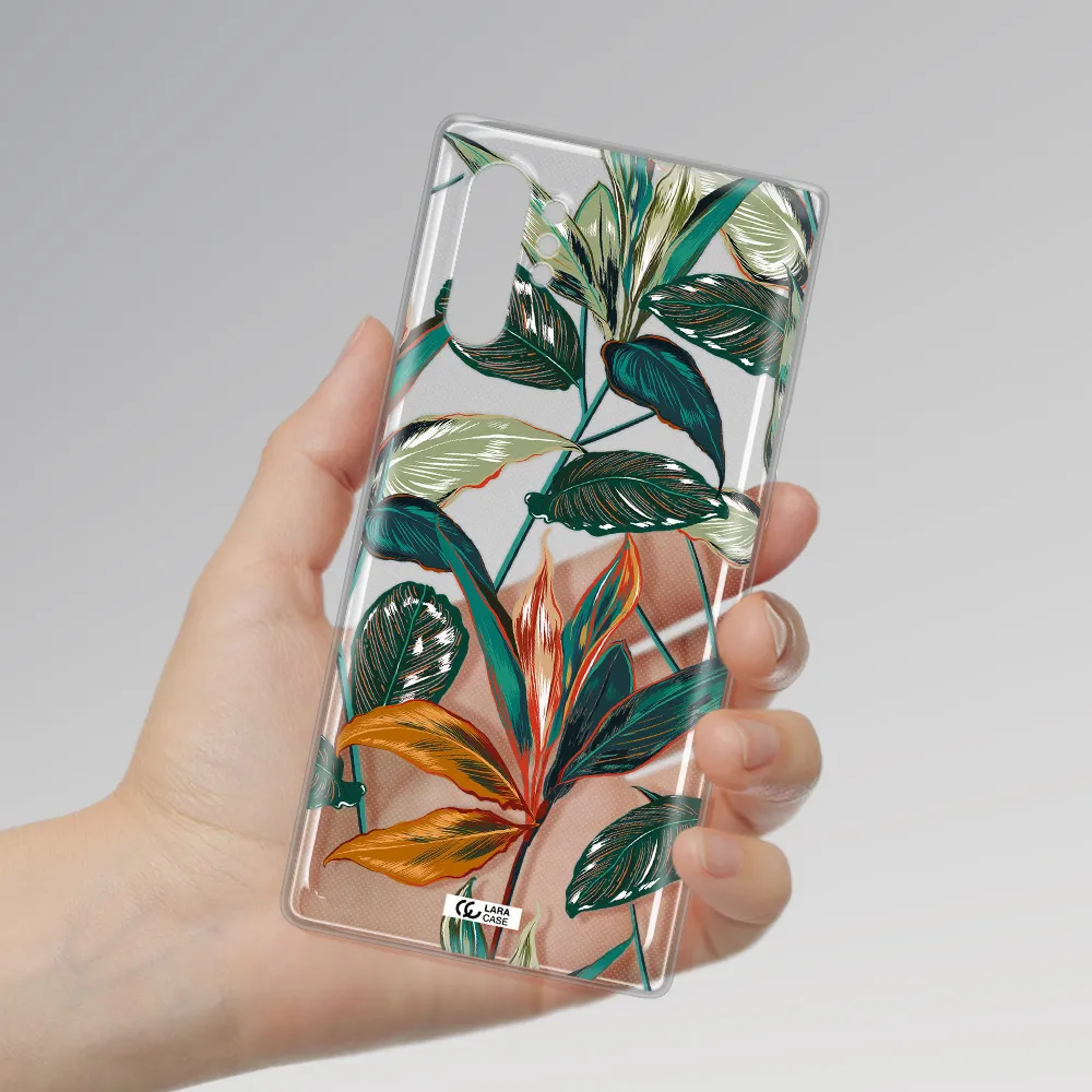 Colorful Tropical Leaves Samsung Note 10 Plus Clear TPU Case