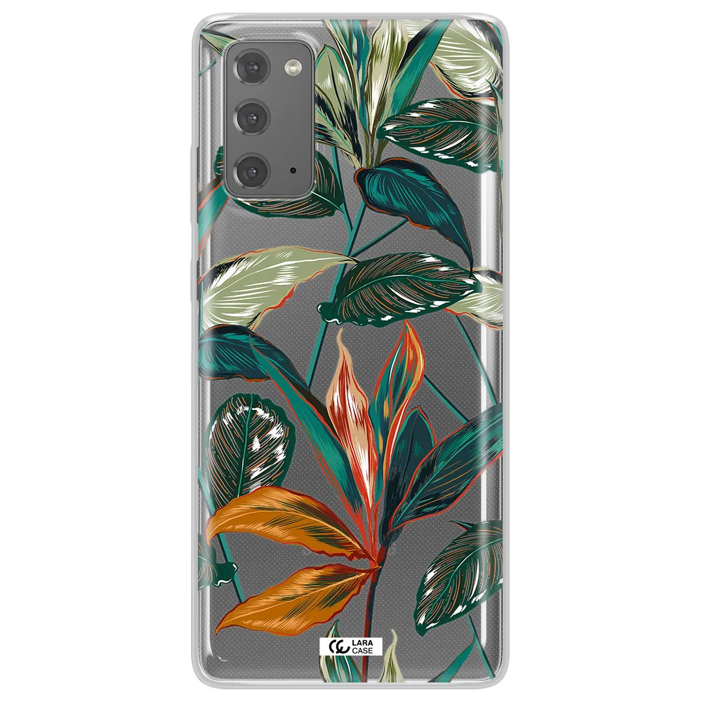 Colorful Tropical Leaves Samsung Note 20 Clear TPU Case