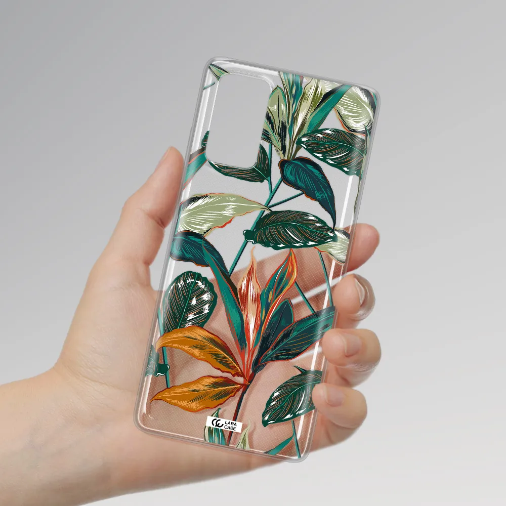 Colorful Tropical Leaves Samsung Note 20 Clear TPU Case