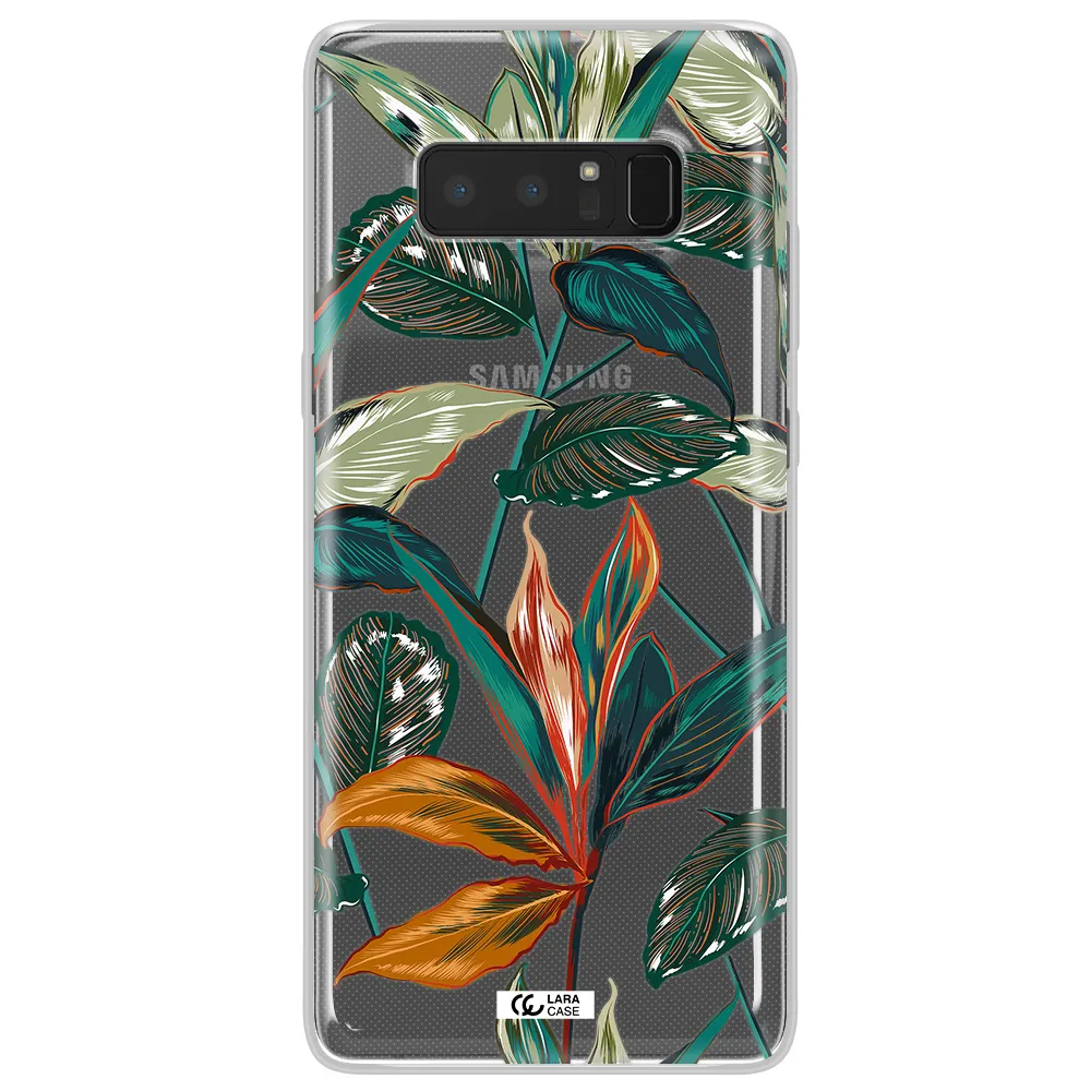 Colorful Tropical Leaves Samsung Note 8 Clear TPU Case