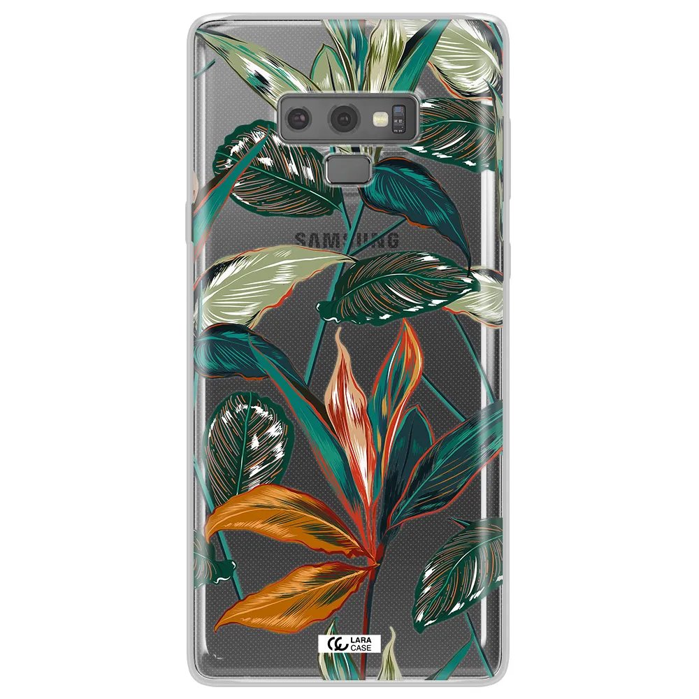 Colorful Tropical Leaves Samsung Note 9 Clear TPU Case