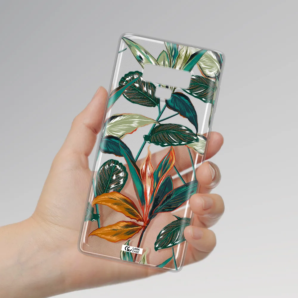 Colorful Tropical Leaves Samsung Note 9 Clear TPU Case