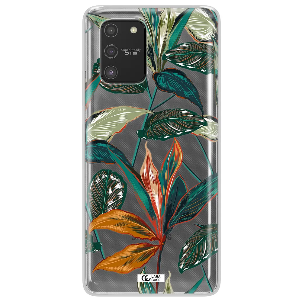 Colorful Tropical Leaves Samsung S10 Lite Clear TPU Case