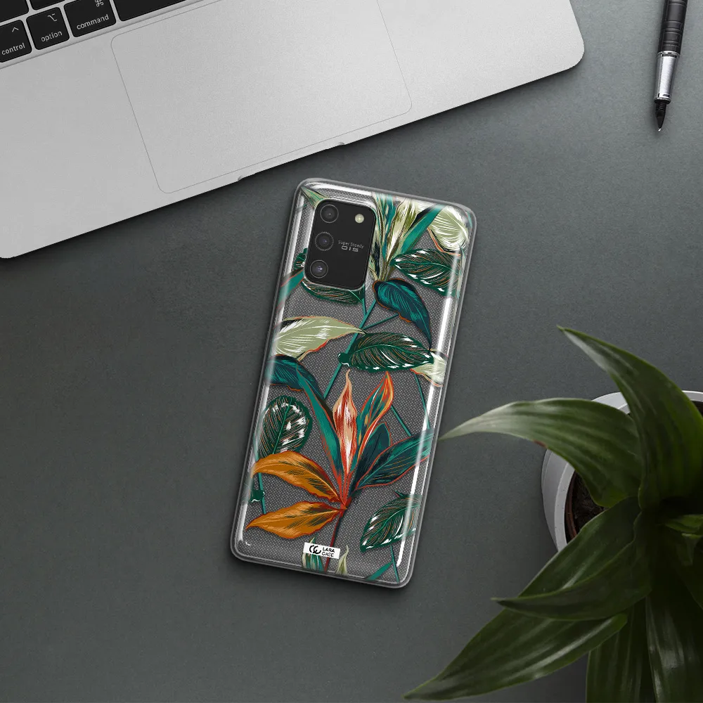 Colorful Tropical Leaves Samsung S10 Lite Clear TPU Case