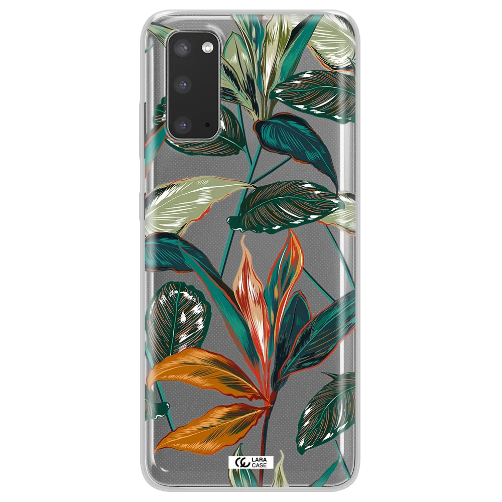 Colorful Tropical Leaves Samsung S20 Clear TPU Case