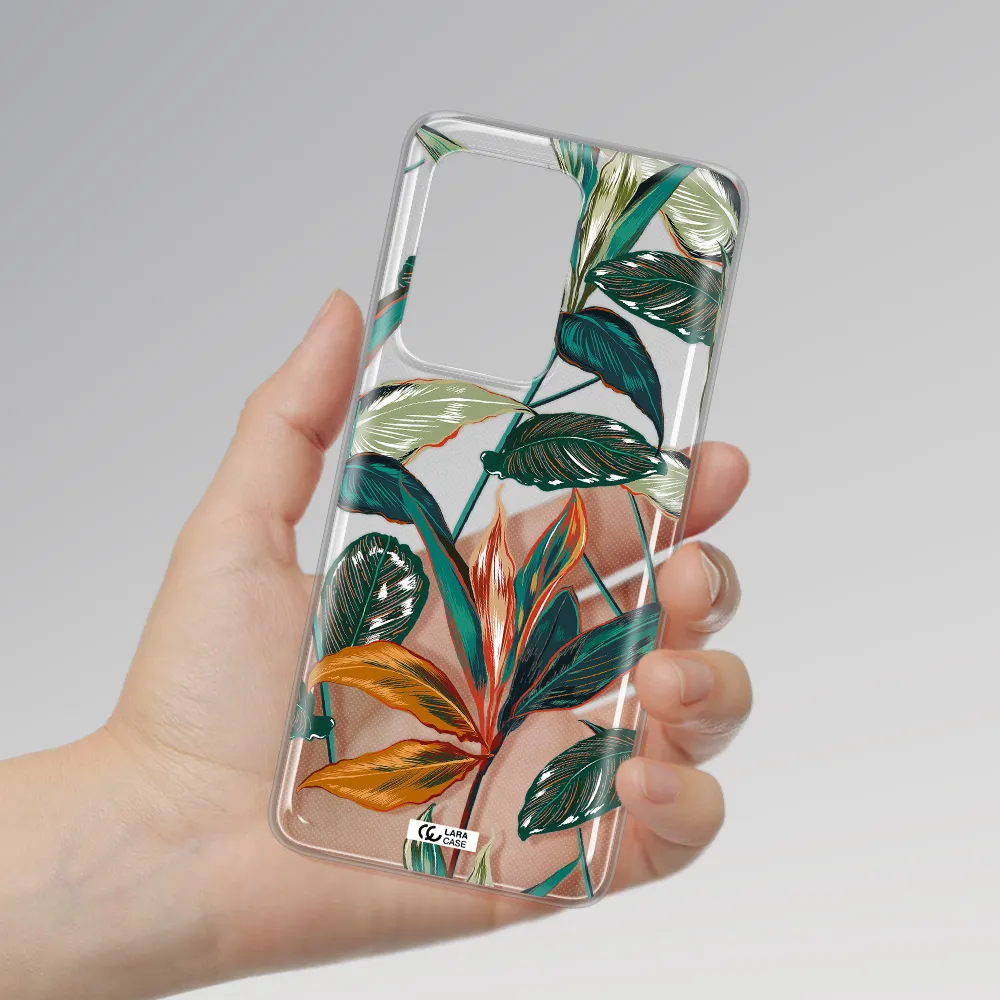 Colorful Tropical Leaves Samsung S20 Ultra Clear TPU Case