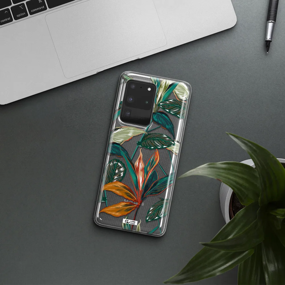 Colorful Tropical Leaves Samsung S20 Ultra Clear TPU Case