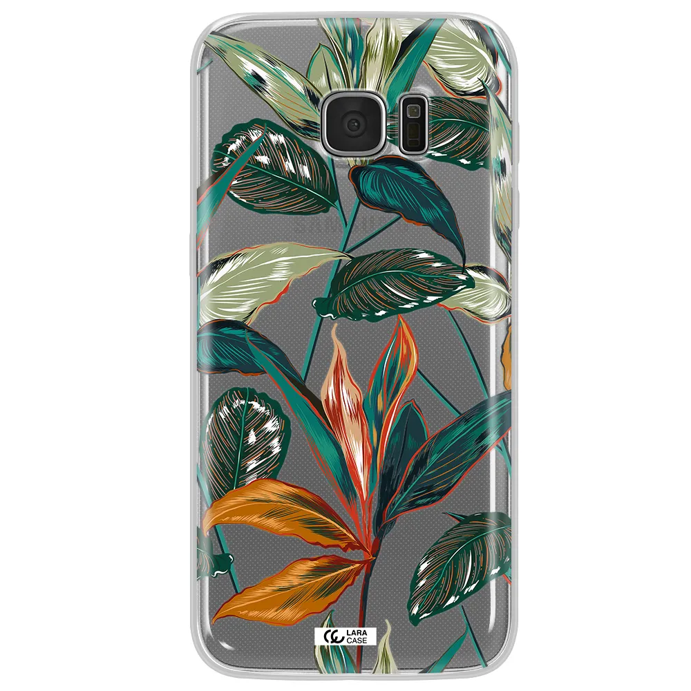 Colorful Tropical Leaves Samsung S7 Edge Clear TPU Case