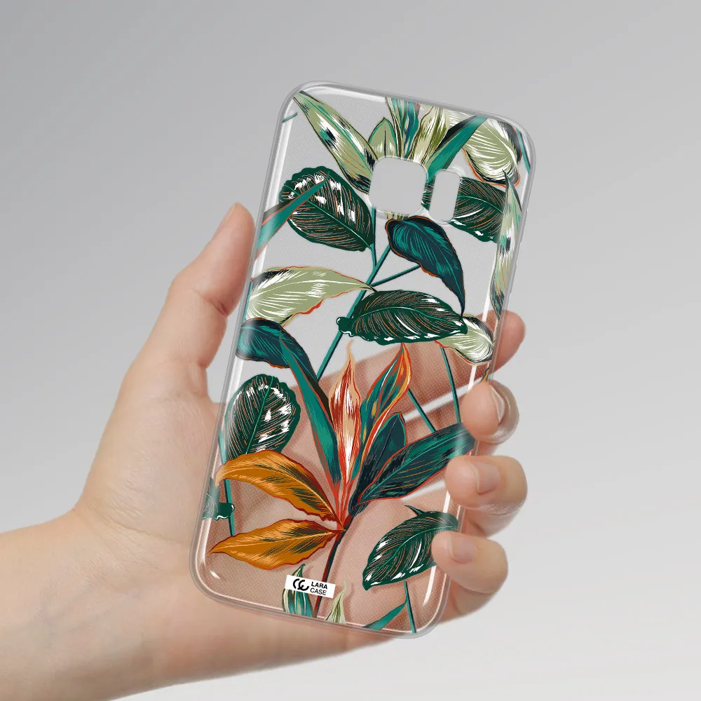 Colorful Tropical Leaves Samsung S7 Edge Clear TPU Case