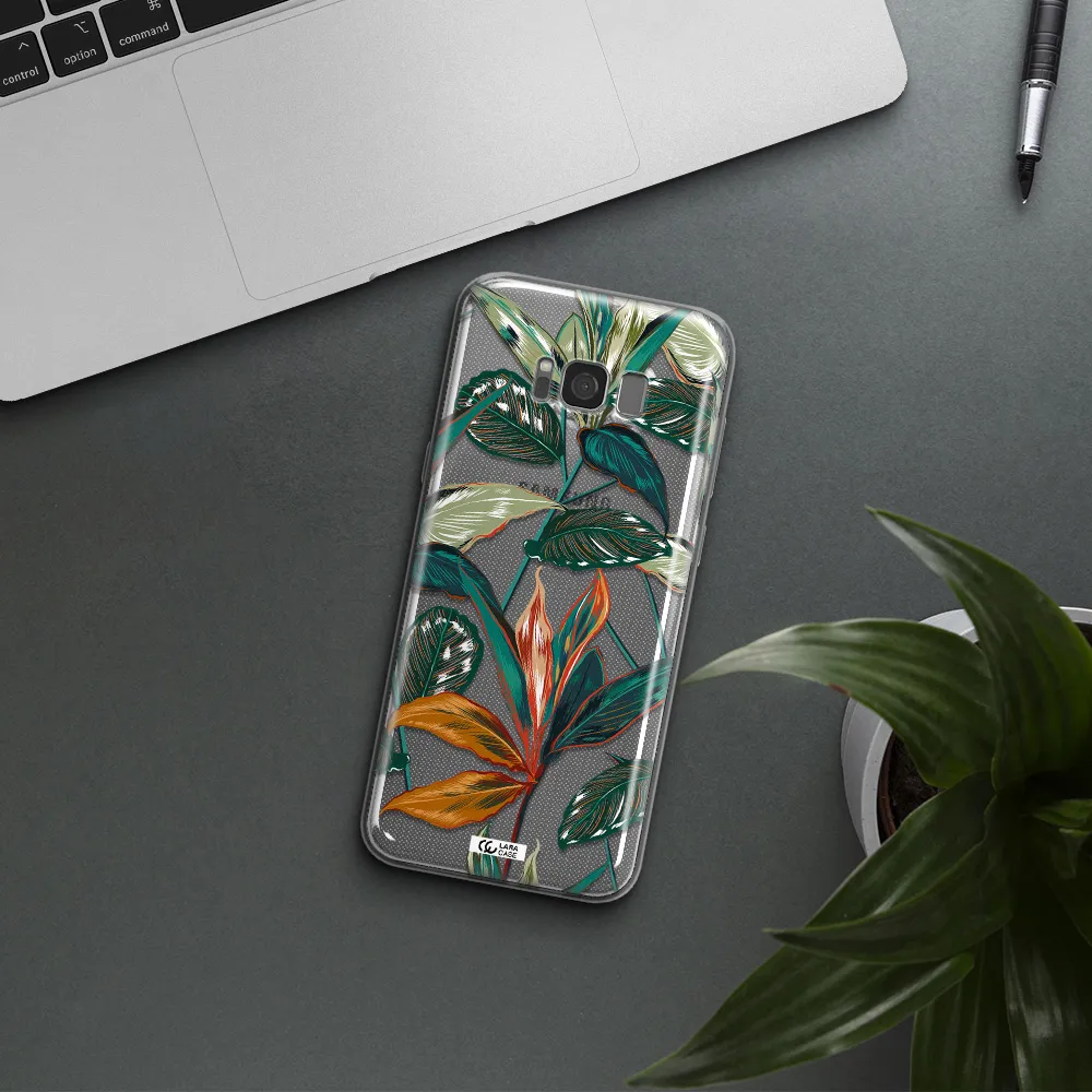 Colorful Tropical Leaves Samsung S8 Clear TPU Case