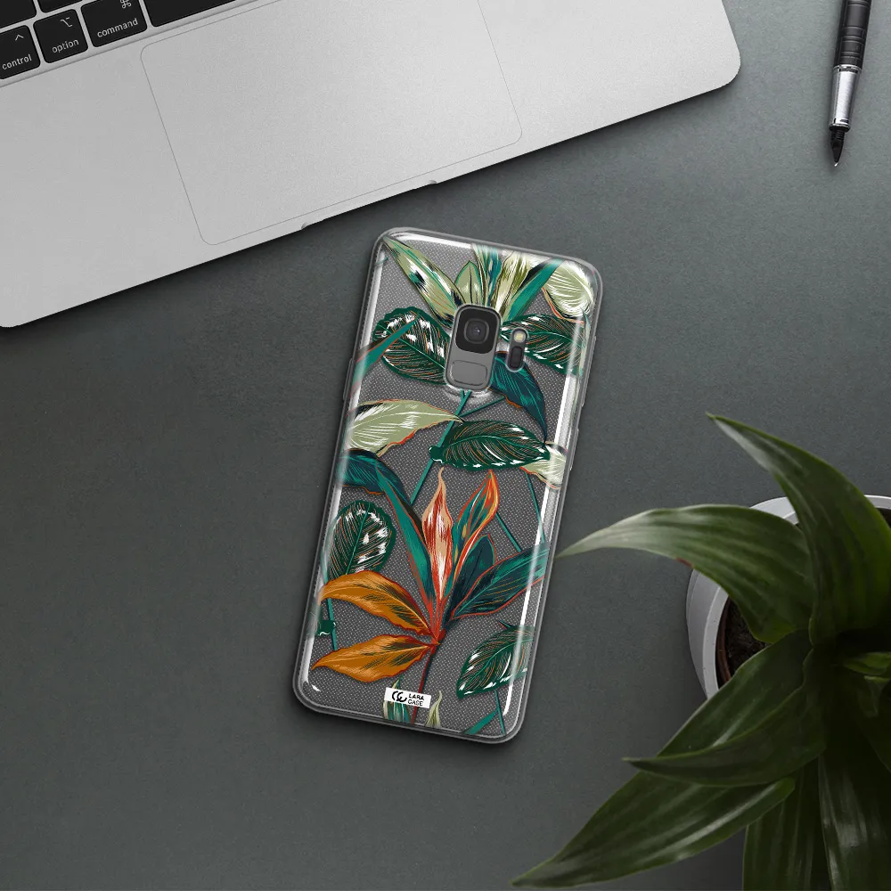 Colorful Tropical Leaves Samsung S9 Clear TPU Case