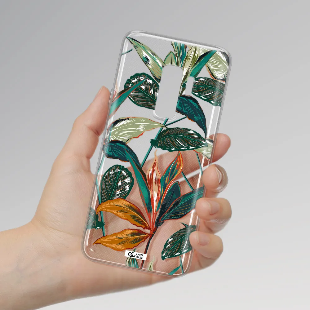 Colorful Tropical Leaves Samsung S9 Plus Clear TPU Case