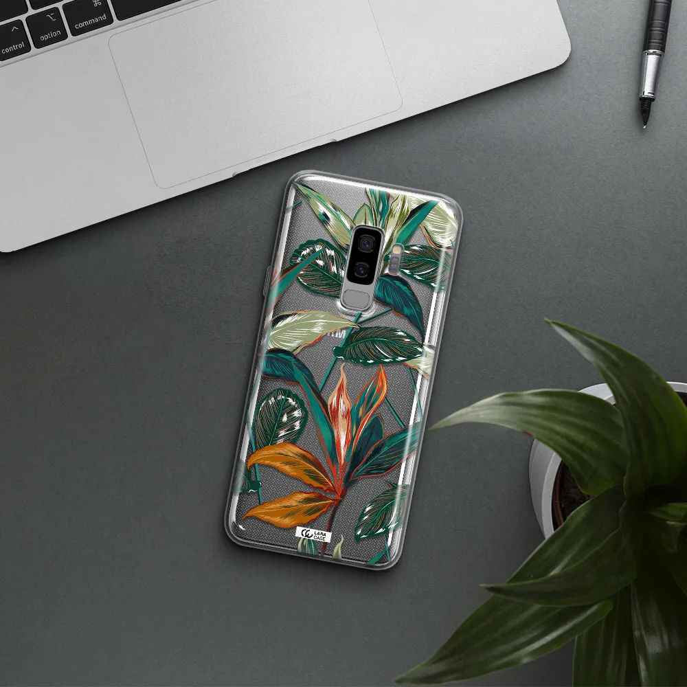 Colorful Tropical Leaves Samsung S9 Plus Clear TPU Case