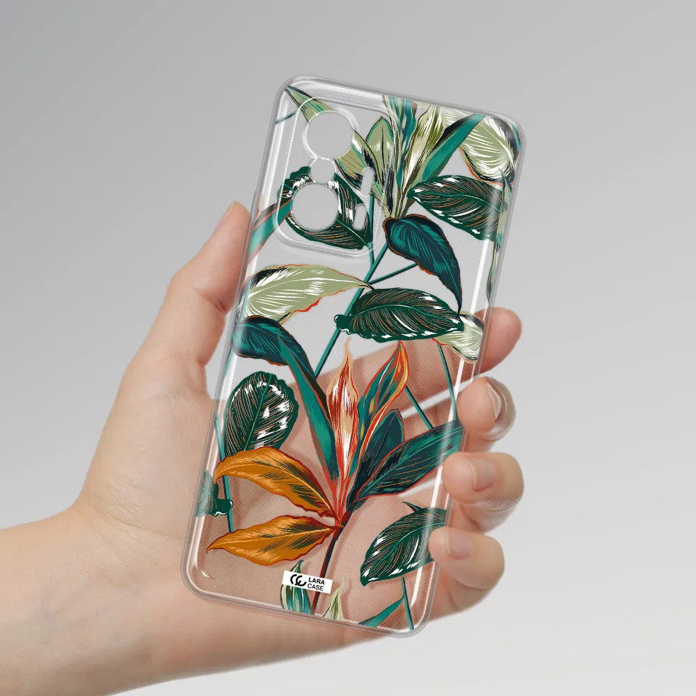 Colorful Tropical Leaves Xiaomi 11T Clear Tpu Case