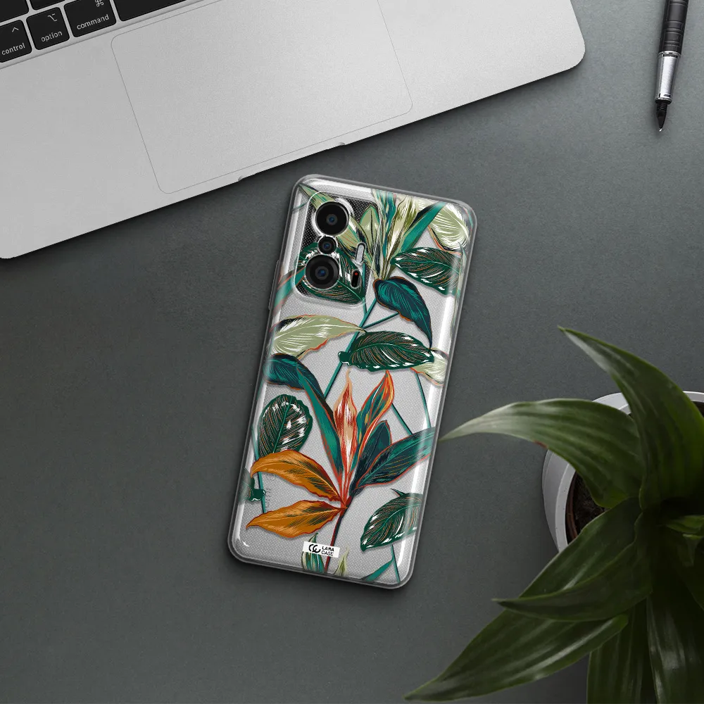 Colorful Tropical Leaves Xiaomi 11T Clear Tpu Case