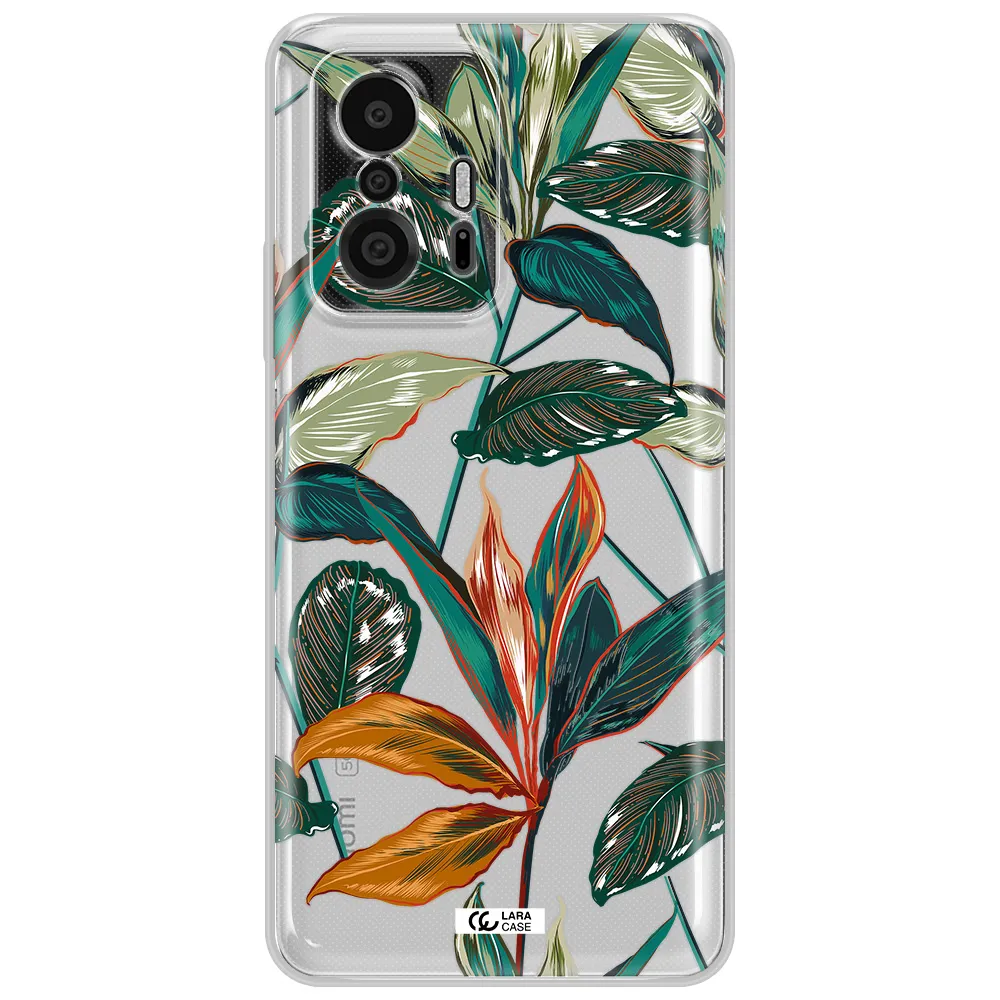 Colorful Tropical Leaves Xiaomi 11T Pro Clear Tpu Case