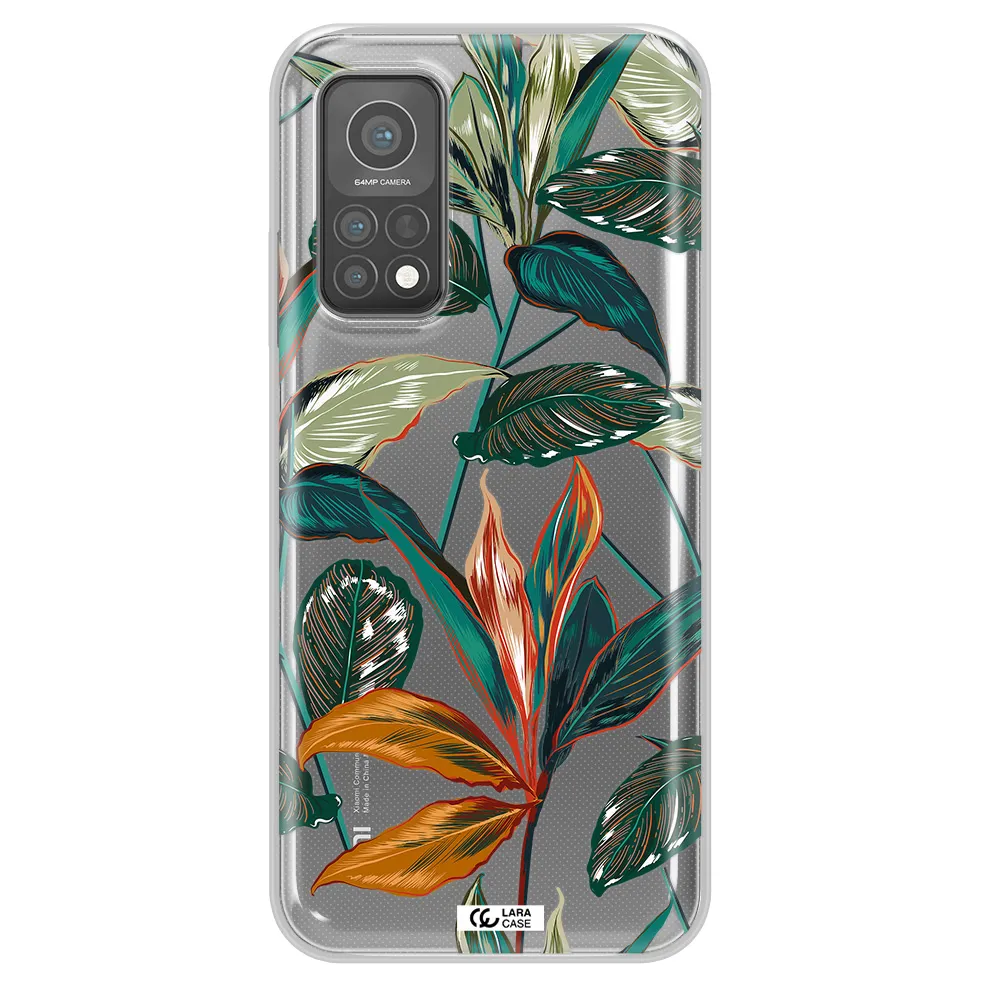 Colorful Tropical Leaves Xiaomi Mi 10 T Pro Clear TPU Case