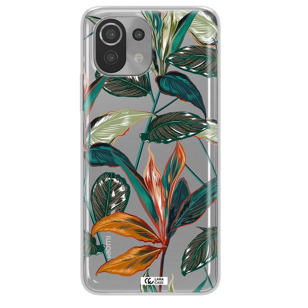 Colorful Tropical Leaves Xiaomi Mi 11 Lite Clear TPU Case